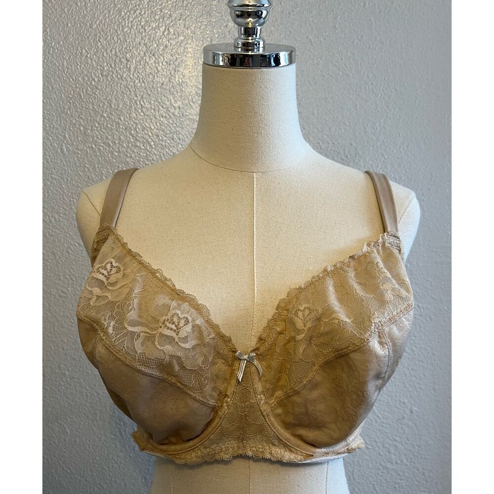 Cacique Unlined Full Coverage Underwire Lace Bra Nude Size 36H